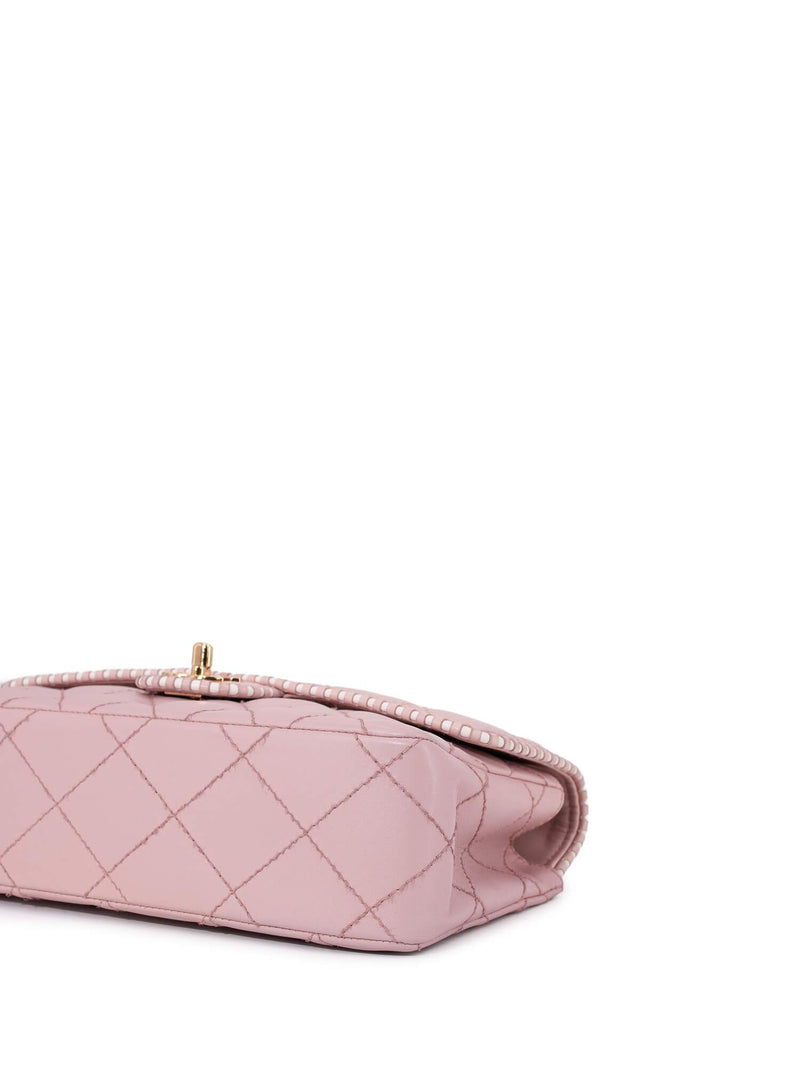 CHANEL Quilted Leather Medium Single Flap Bag Pink-designer resale