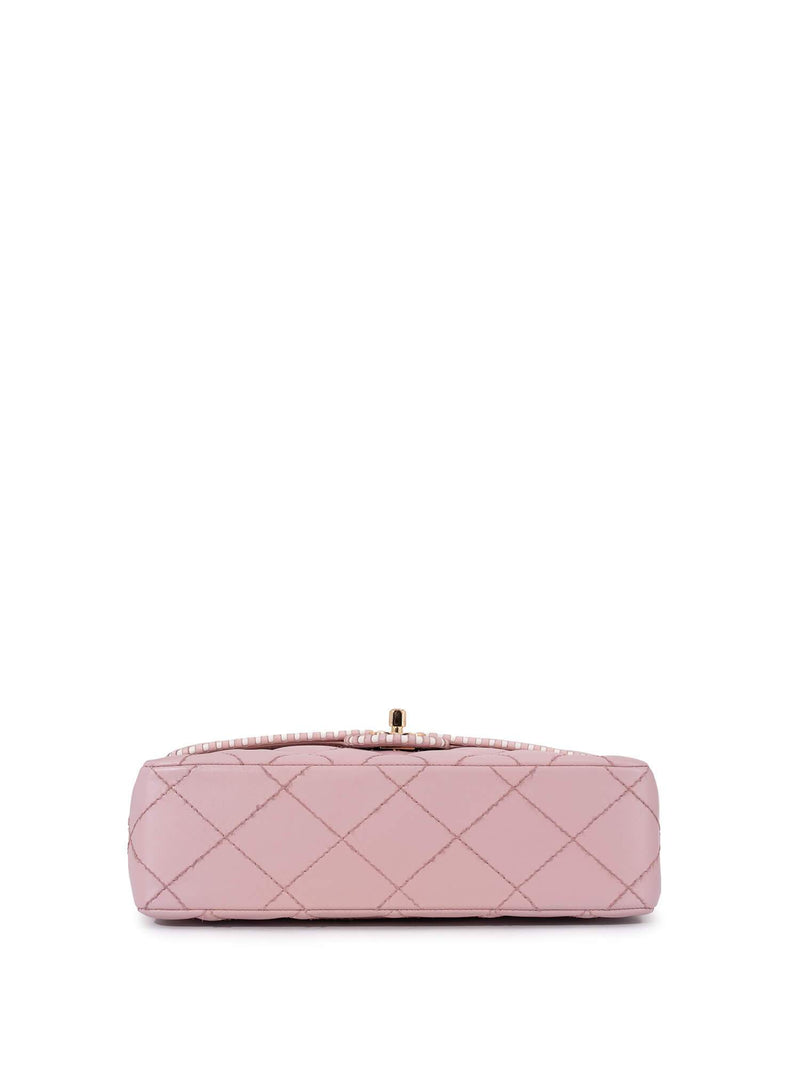 CHANEL Quilted Leather Medium Single Flap Bag Pink-designer resale