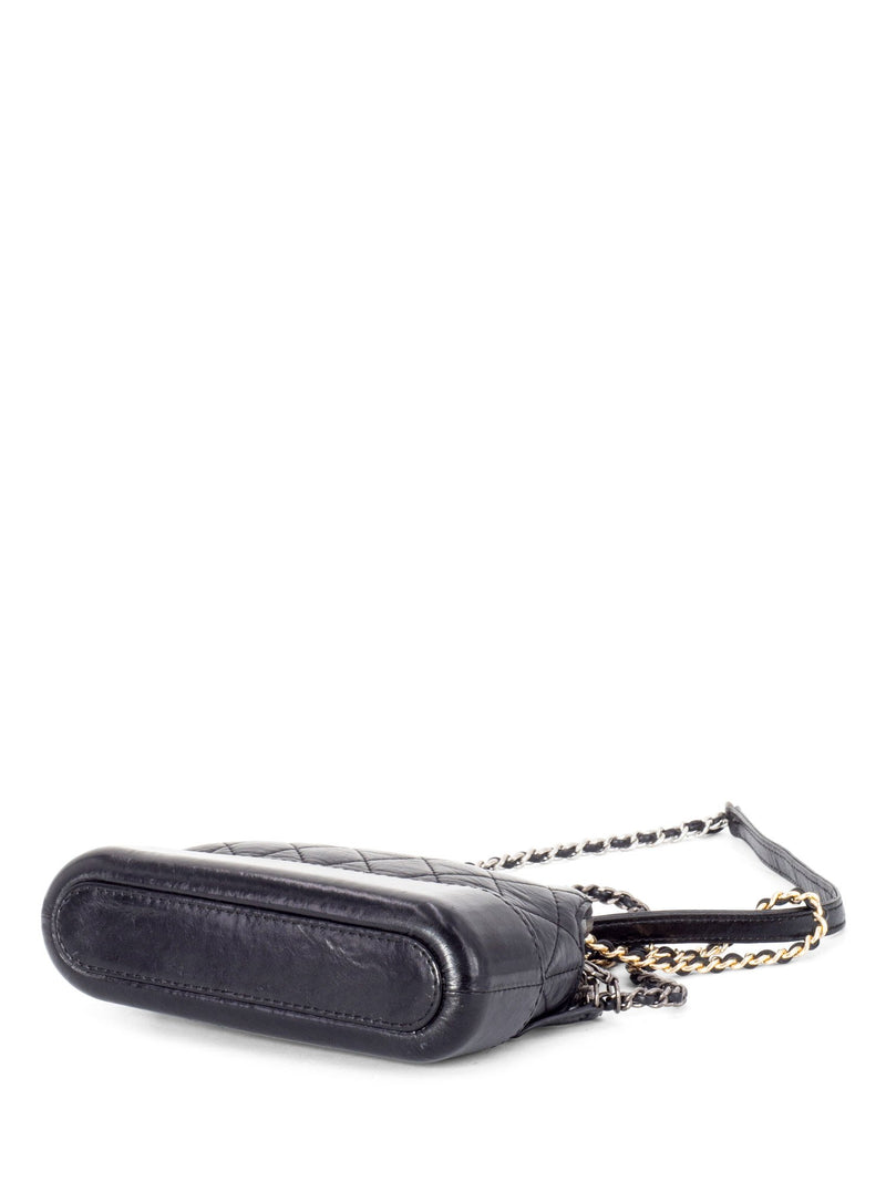 CHANEL Quilted Leather Mini Gabrielle Messenger Bag Black-designer resale