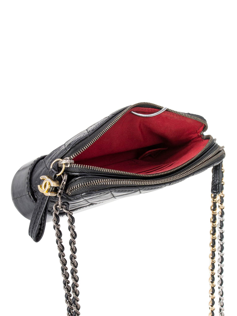CHANEL Quilted Leather Mini Gabrielle Messenger Bag Black-designer resale