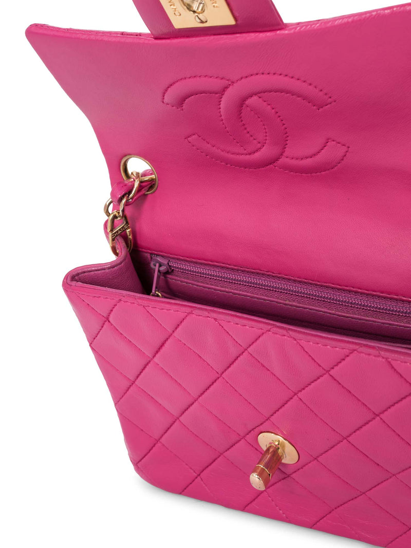 Chanel Purple Quilted Leather New Mini Classic Single Flap Bag