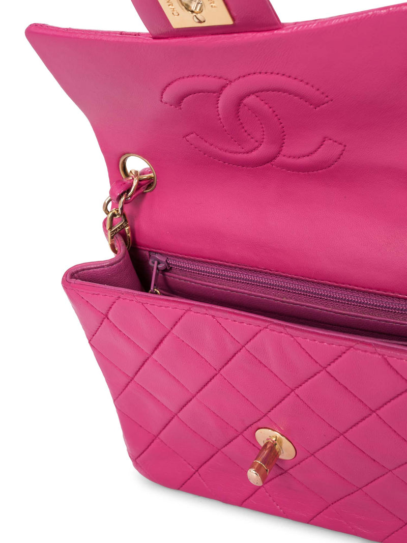 CHANEL Quilted Leather Mini Messenger Bag Pink-designer resale