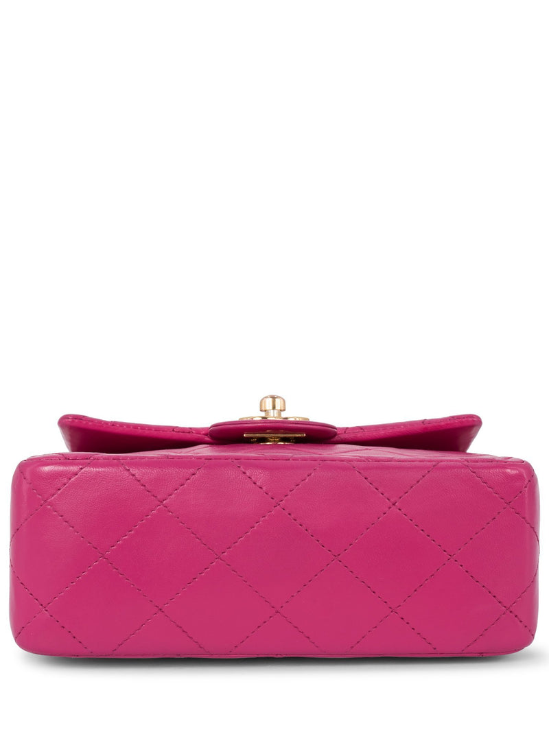 CHANEL Quilted Leather Mini Messenger Bag Pink-designer resale