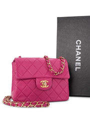 Chanel Pink Quilted Caviar Mini Messenger Bag Gold Hardware, 2022