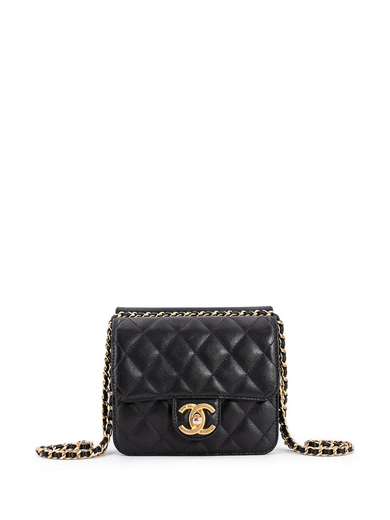 What Goes Around Comes Around Chanel Black Lambskin Classic Flap