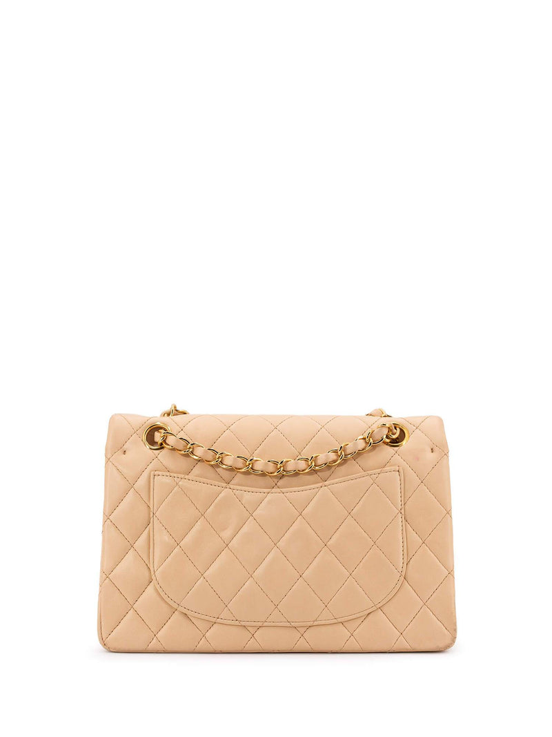 CHANEL Quilted Leather Small Double Flap Bag Beige-designer resale