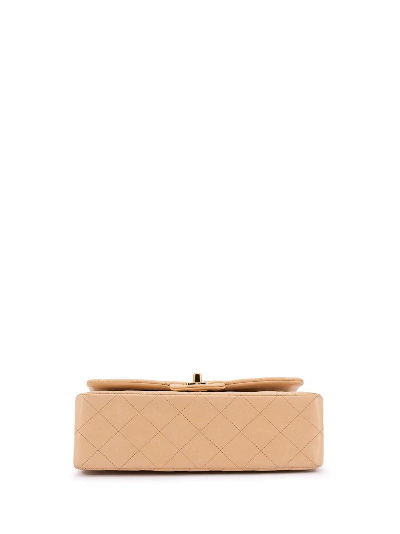 CHANEL Quilted Leather Small Double Flap Bag Beige-designer resale