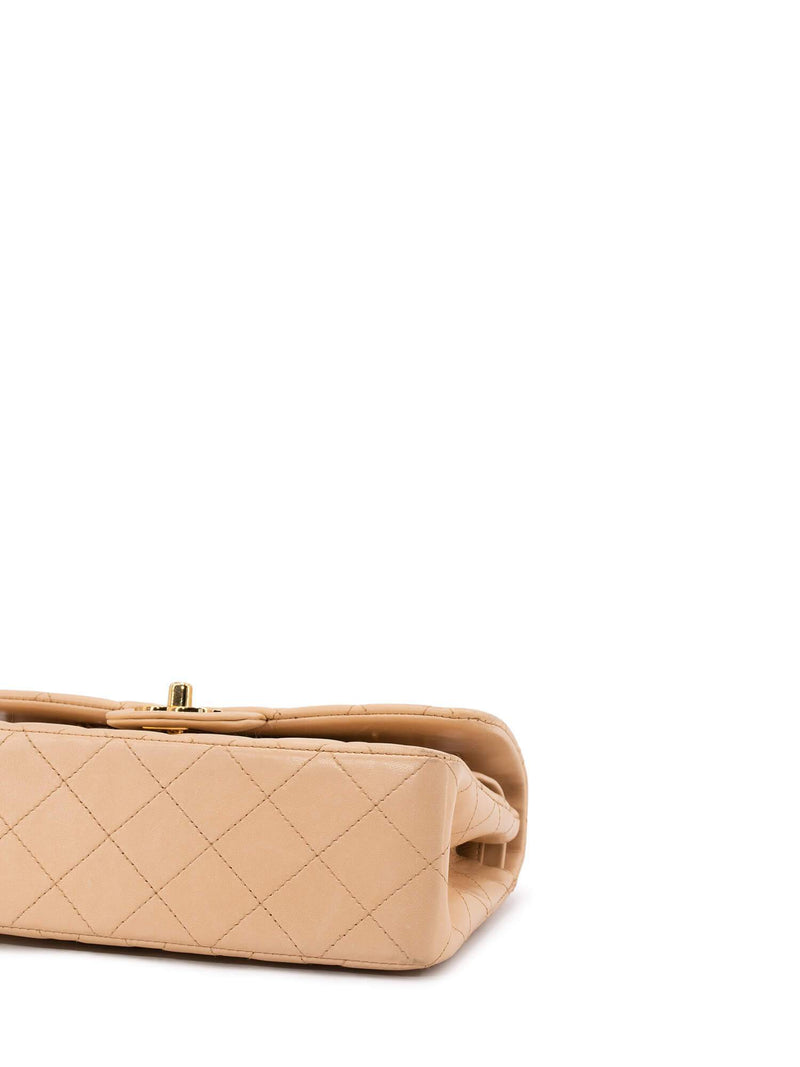CHANEL Quilted Leather Small Double Flap Bag Beige-designer resale