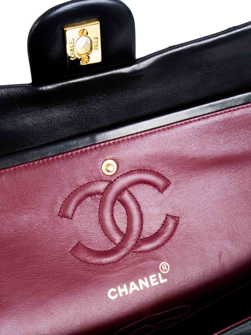 Chanel Black Aged Quilted Calfskin Crystal Charms 2.55 Reissue 224 Flap Gold Hardware, 2022 (Like New), Womens Handbag