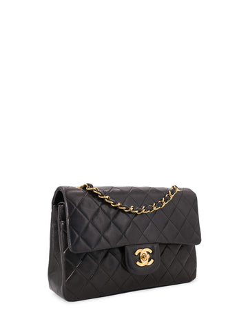 CHANEL Quilted Leather Small Double Flap Bag Black-designer resale
