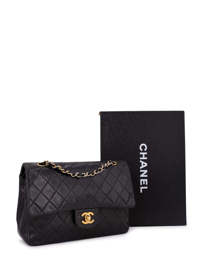 CHANEL Quilted Medium Double Flap Bag Black-designer resale