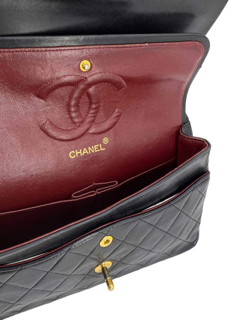CHANEL Quilted Medium Double Flap Bag Black-designer resale