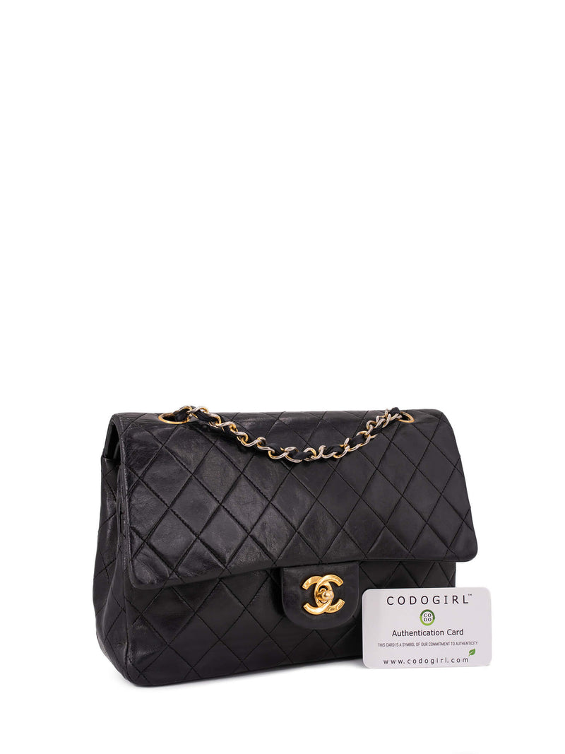 CHANEL Quilted Medium Double Flap Bag Black-designer resale