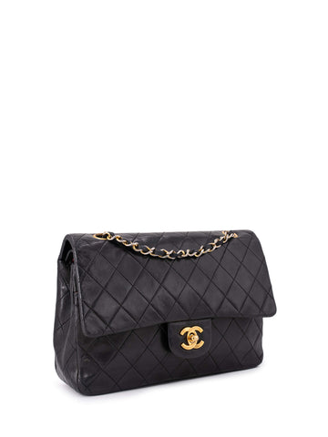 CHANEL Quilted Medium Double Flap Bag Black-designer resale