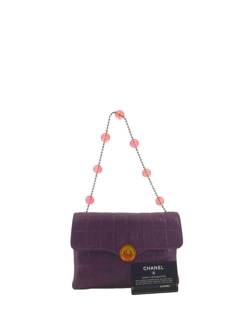 CHANEL Quilted Mini Flap Bag Purple-designer resale