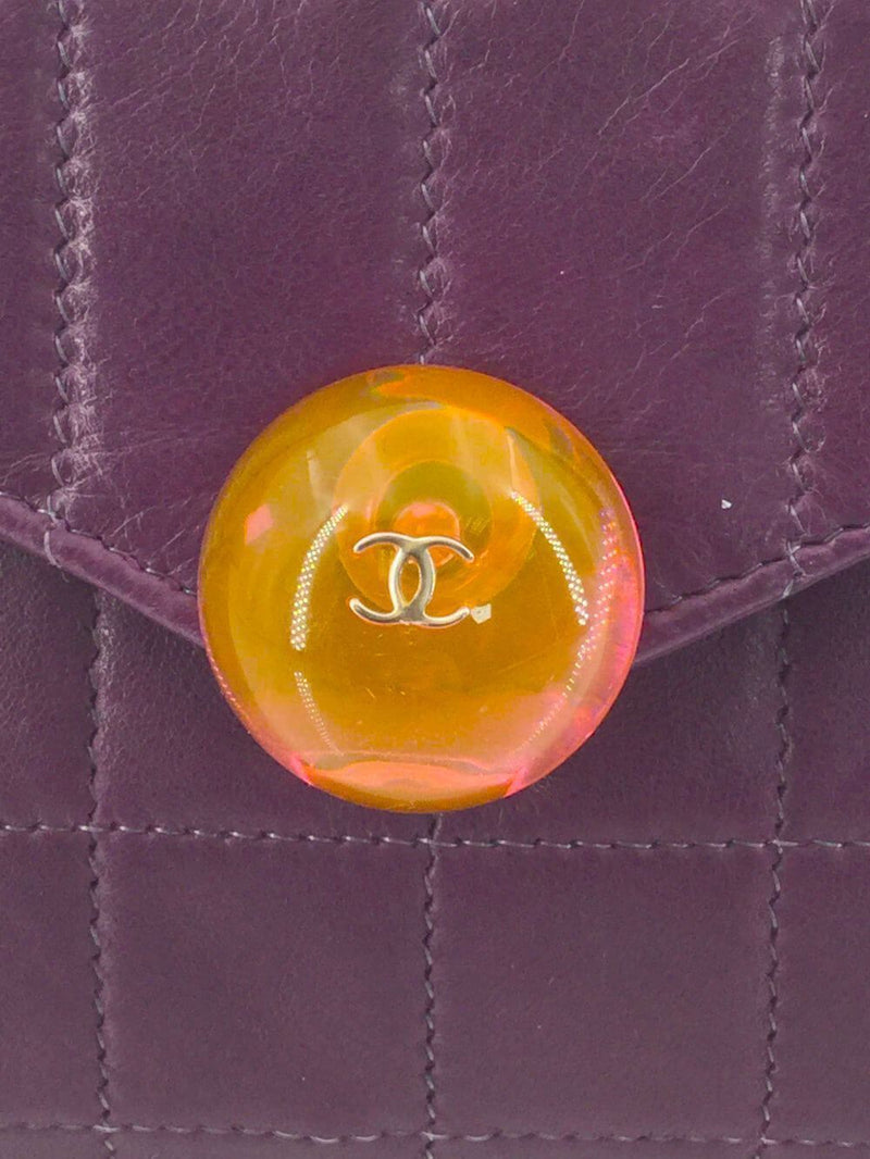 CHANEL Quilted Mini Flap Bag Purple-designer resale