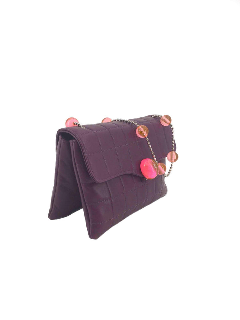 CHANEL Quilted Mini Flap Bag Purple-designer resale