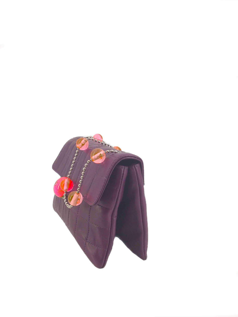CHANEL Quilted Mini Flap Bag Purple-designer resale