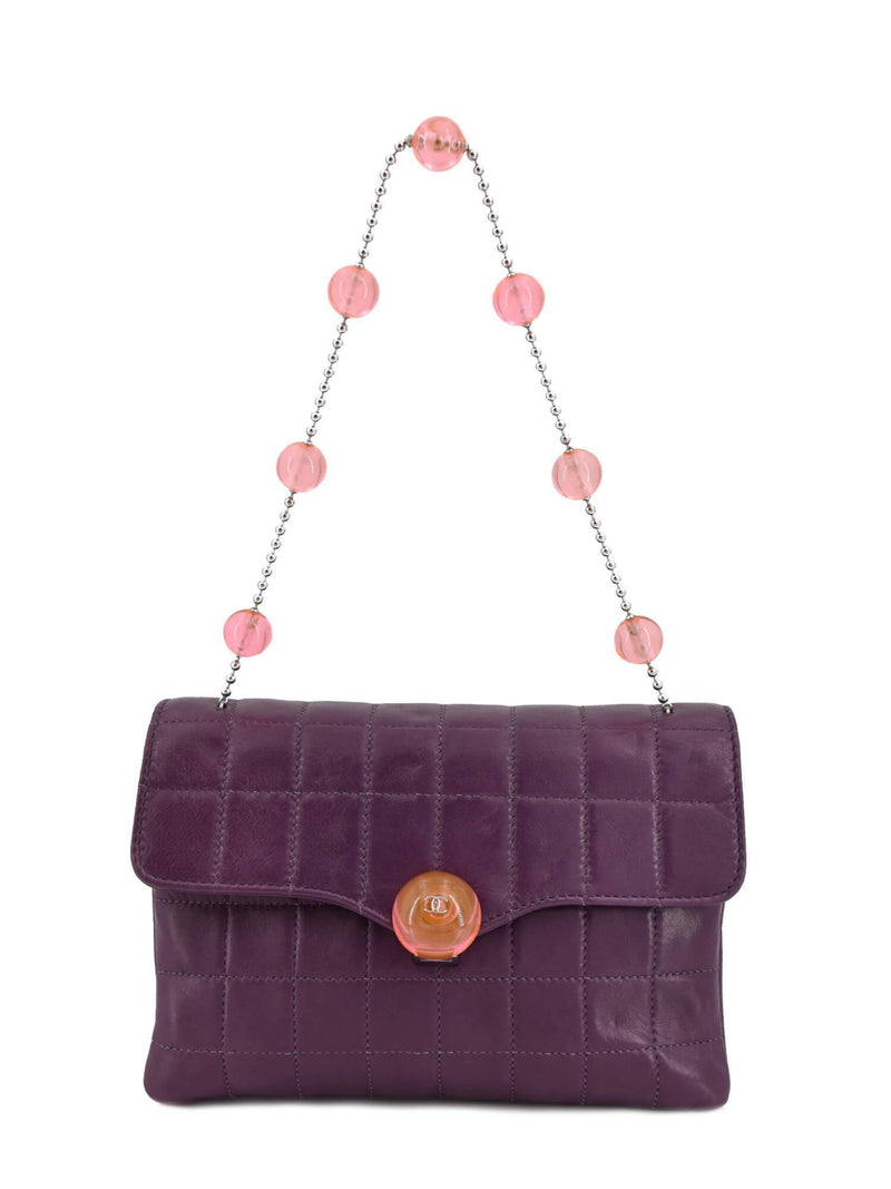 CHANEL Quilted Mini Flap Bag Purple-designer resale