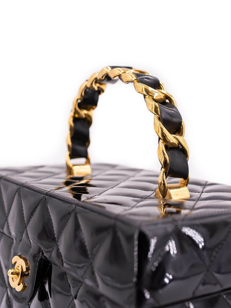 Chanel Timeless Clutch on Chain Patent Leather Green