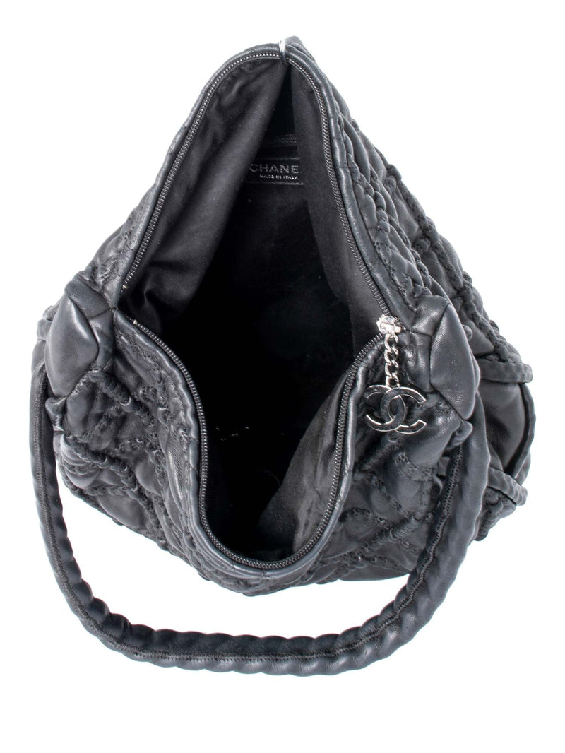 CHANEL Quilted Soft Leather Hobo Bag Black-designer resale