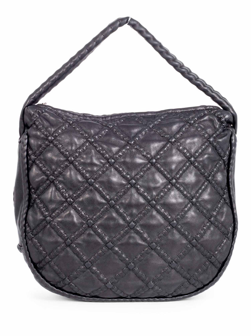 CHANEL HOBO HANDBAG IN BLACK QUILTED LEATHER LOGO CC QUILTED BAG PURSE ref. 517750 - Joli Closet