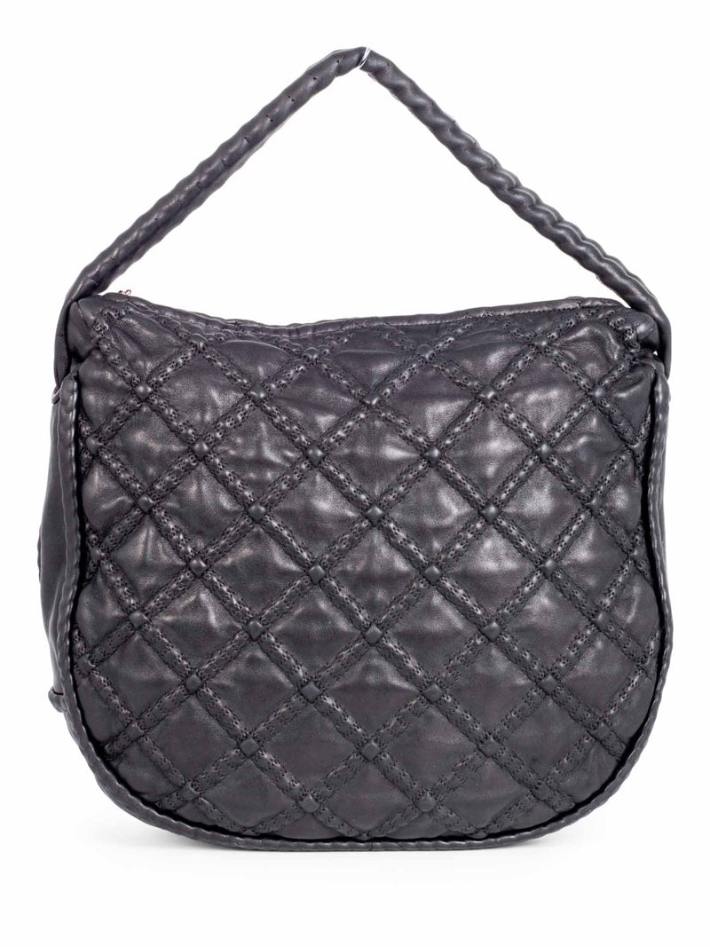 CHANEL Quilted Soft Leather Hobo Bag Black-designer resale