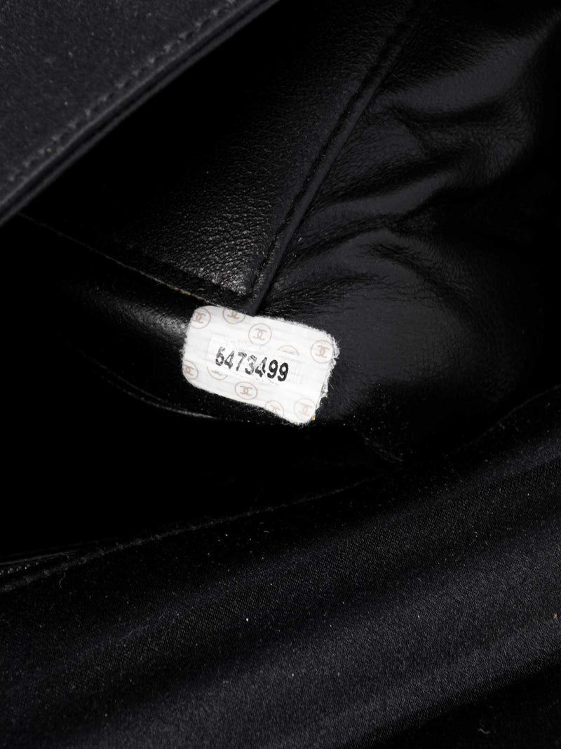 CHANEL Satin 24K Gold Camellia Mini Flap Bag Black-designer resale