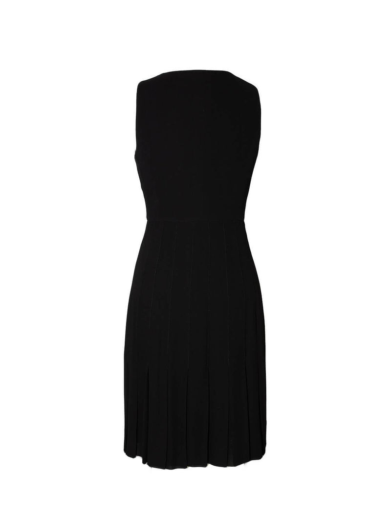CHANEL Silk Pleated Mini Dress Black CHANEL Silk Pleated Mini Dress Black