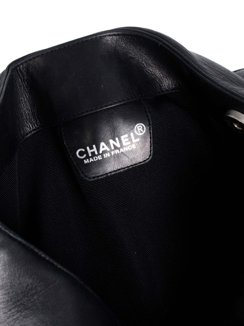 CHANEL Soft Leather Logo Shopper Bag Black-designer resale