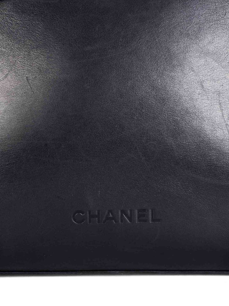CHANEL Soft Leather Logo Shopper Bag Black-designer resale