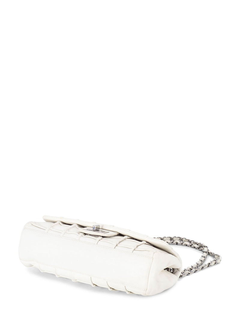 CHANEL Square Quilted Leather Medium Reissue Flap Bag White-designer resale