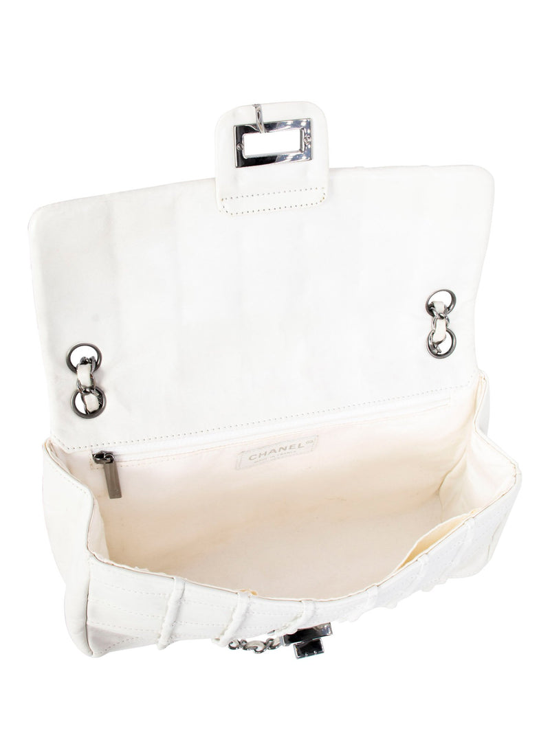 CHANEL Square Quilted Leather Medium Reissue Flap Bag White-designer resale