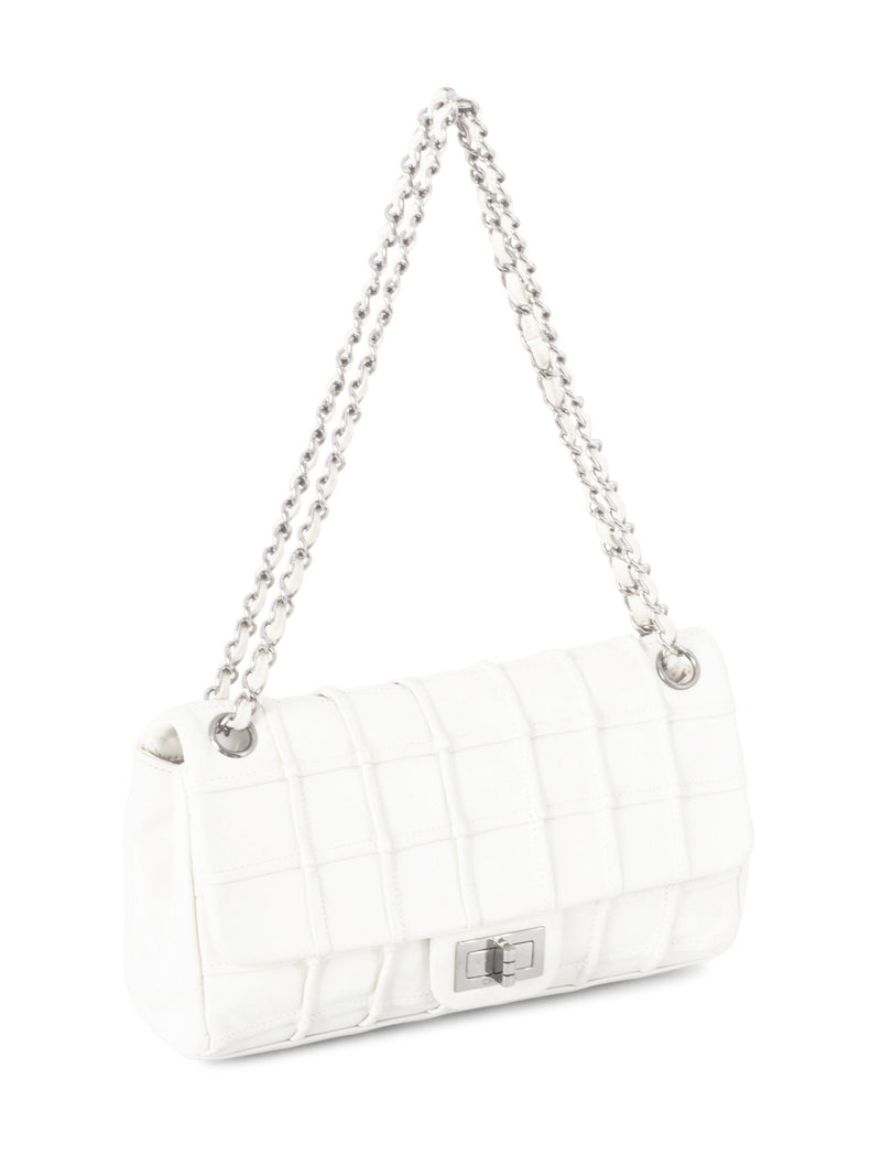 CHANEL Square Quilted Leather Medium Reissue Flap Bag White