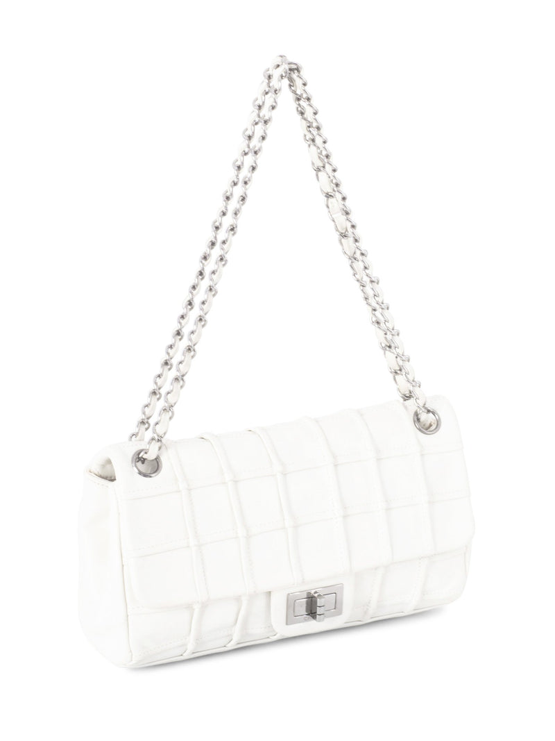 CHANEL Square Quilted Leather Medium Reissue Flap Bag White-designer resale