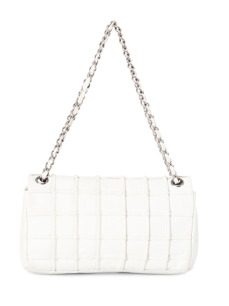 CHANEL Square Quilted Leather Medium Reissue Flap Bag White-designer resale