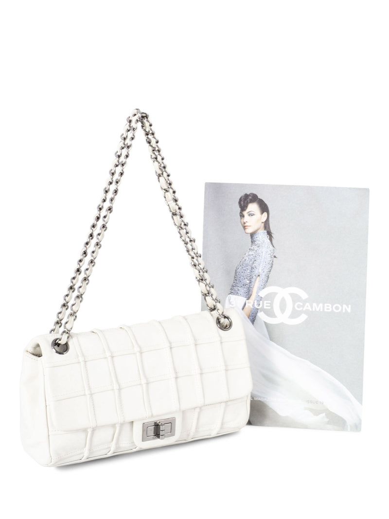 CHANEL Square Quilted Leather Medium Reissue Flap Bag White