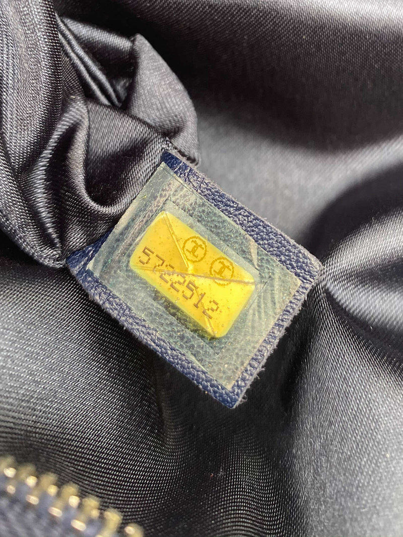 CHANEL Stitch CC Logo Pochette Bag Blue Green-designer resale