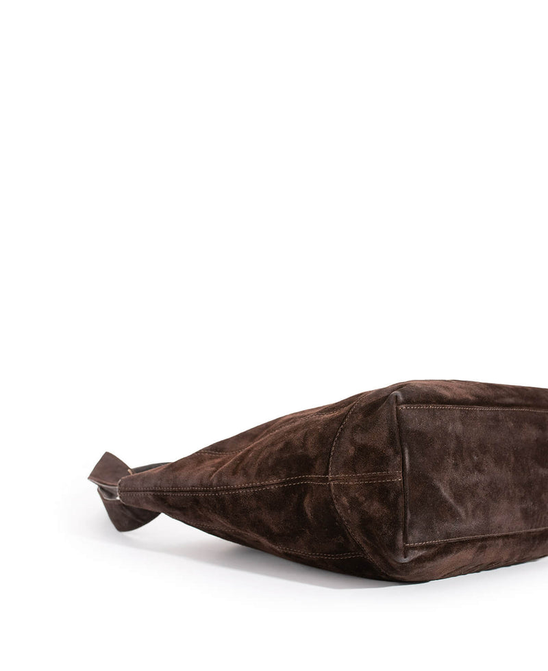 CHANEL Suede Shoulder Bag Brown-designer resale