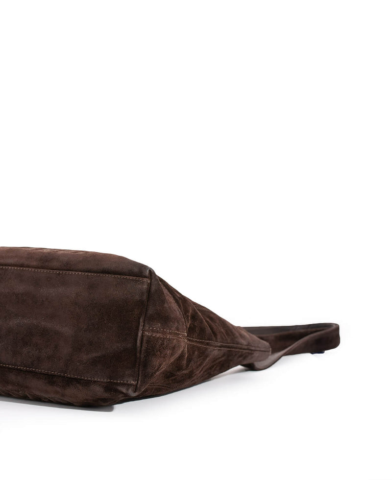 CHANEL Suede Shoulder Bag Brown-designer resale