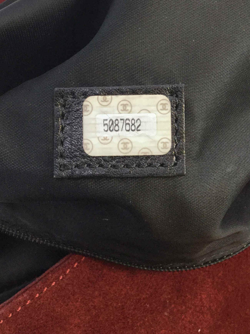 CHANEL Suede Tassel CC Shoulder Bag Red-designer resale