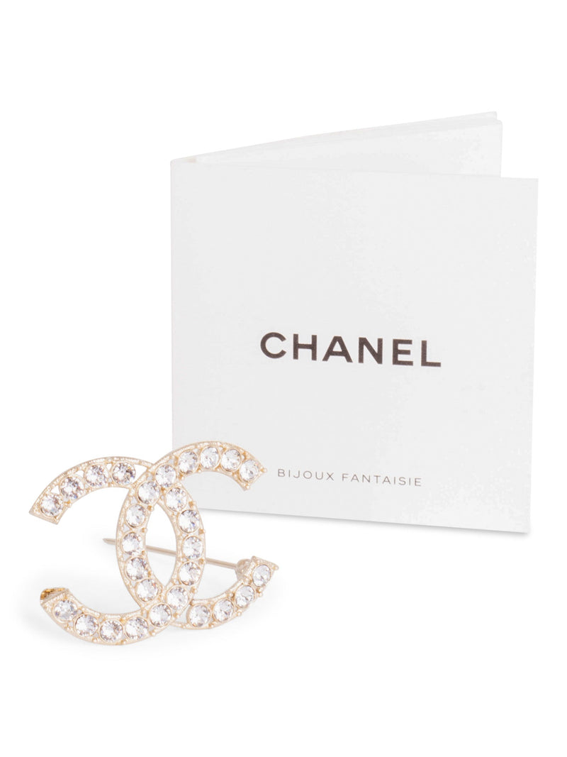 chanel pearl and crystal brooch pin