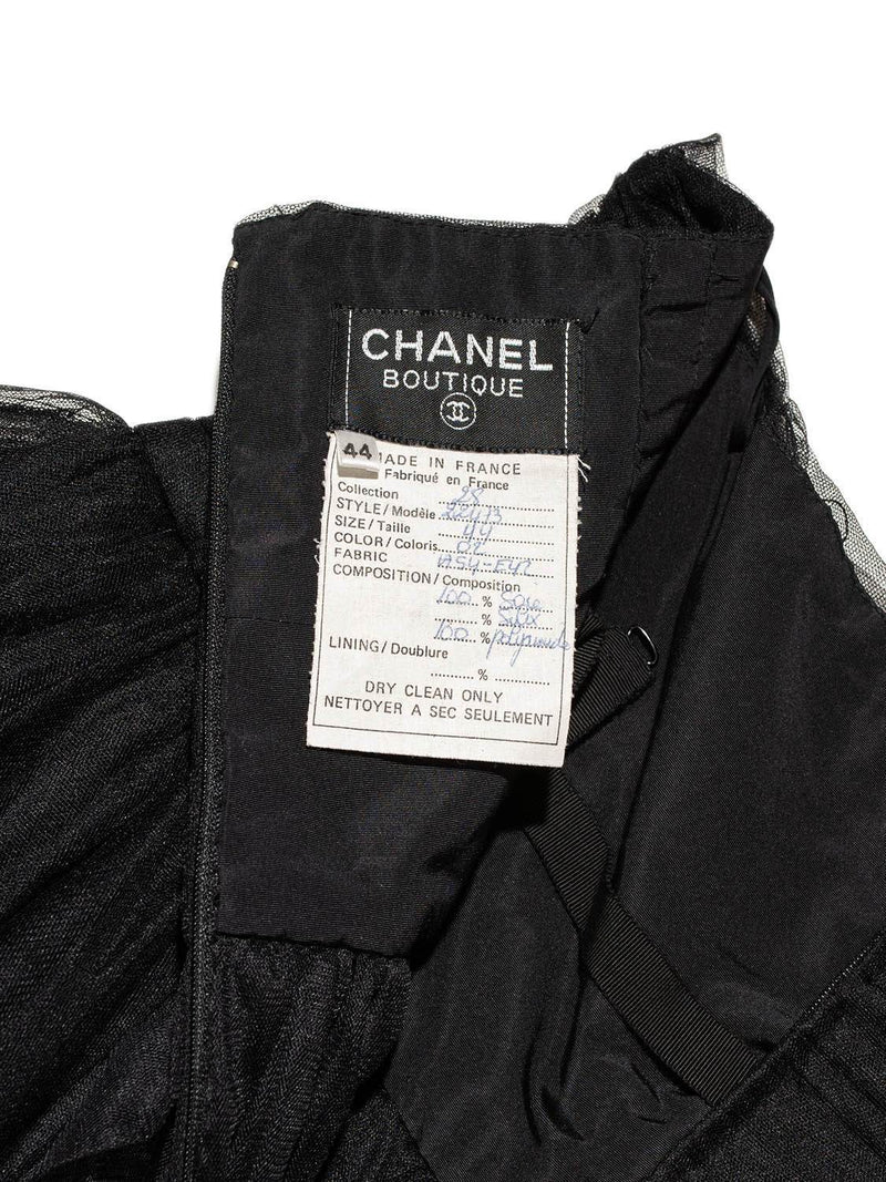 CHANEL Taffeta Maxi Skirt Black-designer resale
