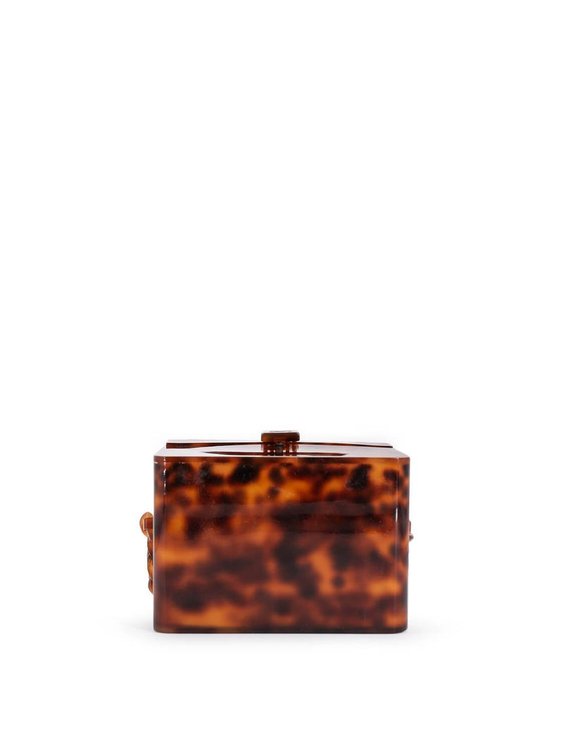 CHANEL Tortoiseshell Plexiglass Mini Box Bag Brown-designer resale