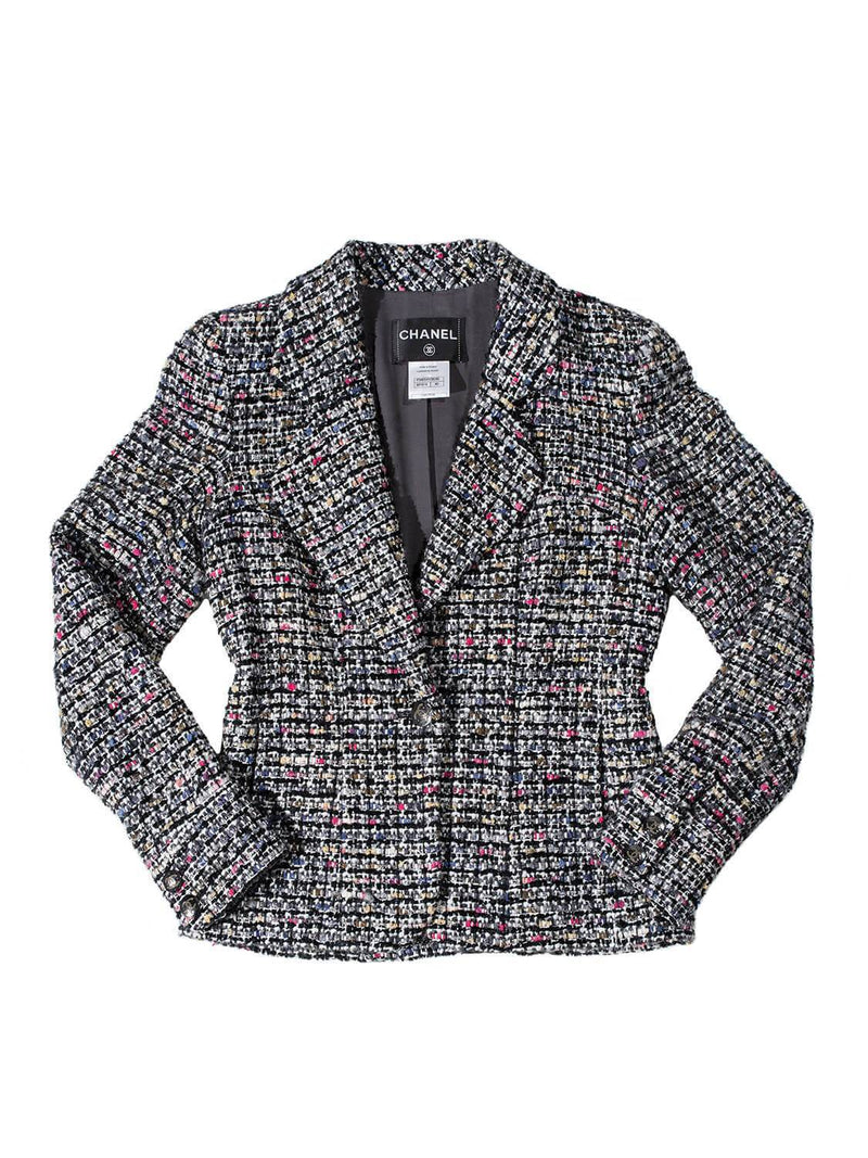 CHANEL Tweed Fitted Jacket Multicolor-designer resale