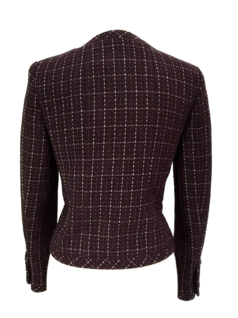 CHANEL Tweed Jacket Burgundy-designer resale