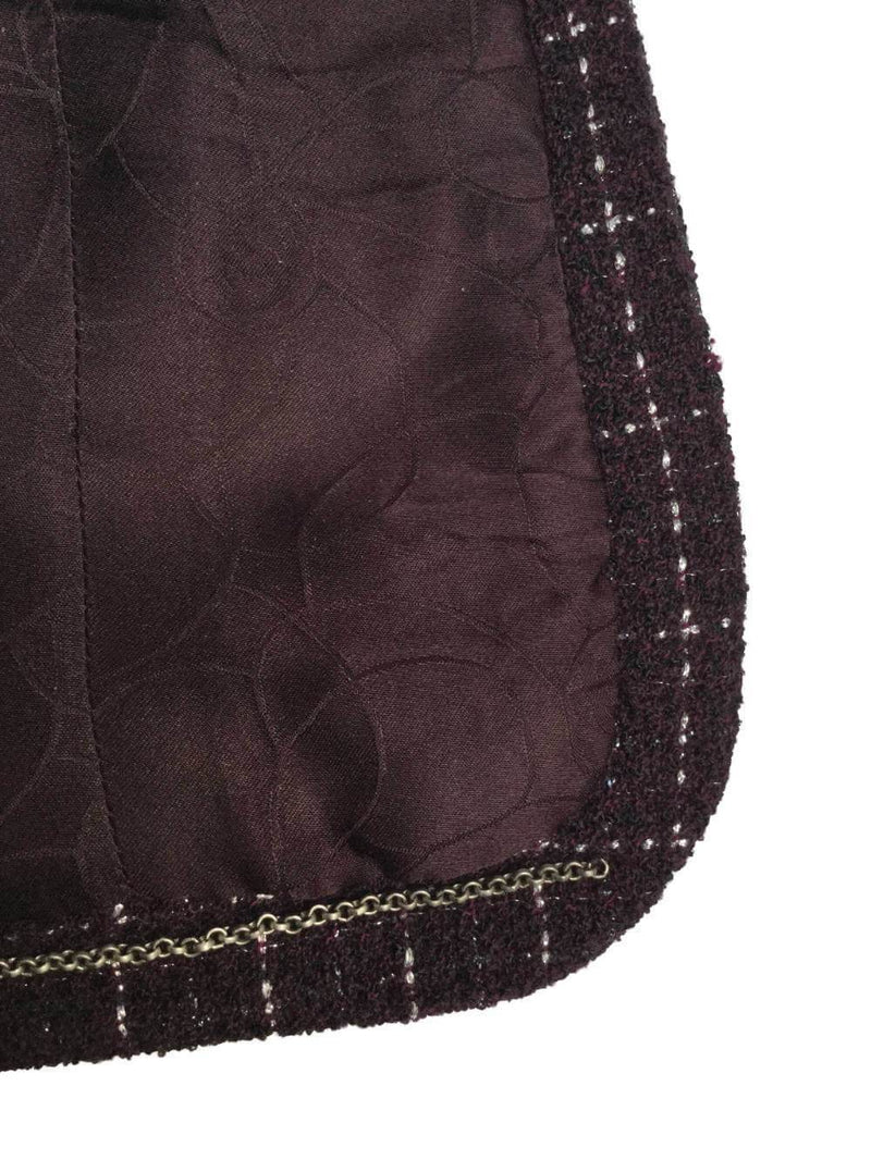 CHANEL Tweed Jacket Burgundy-designer resale
