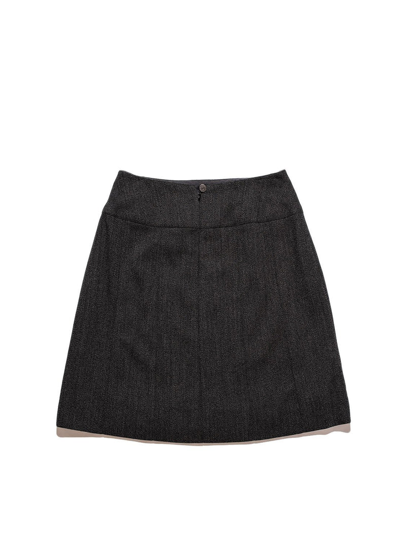 CHANEL Tweed Mini Skirt Grey-designer resale