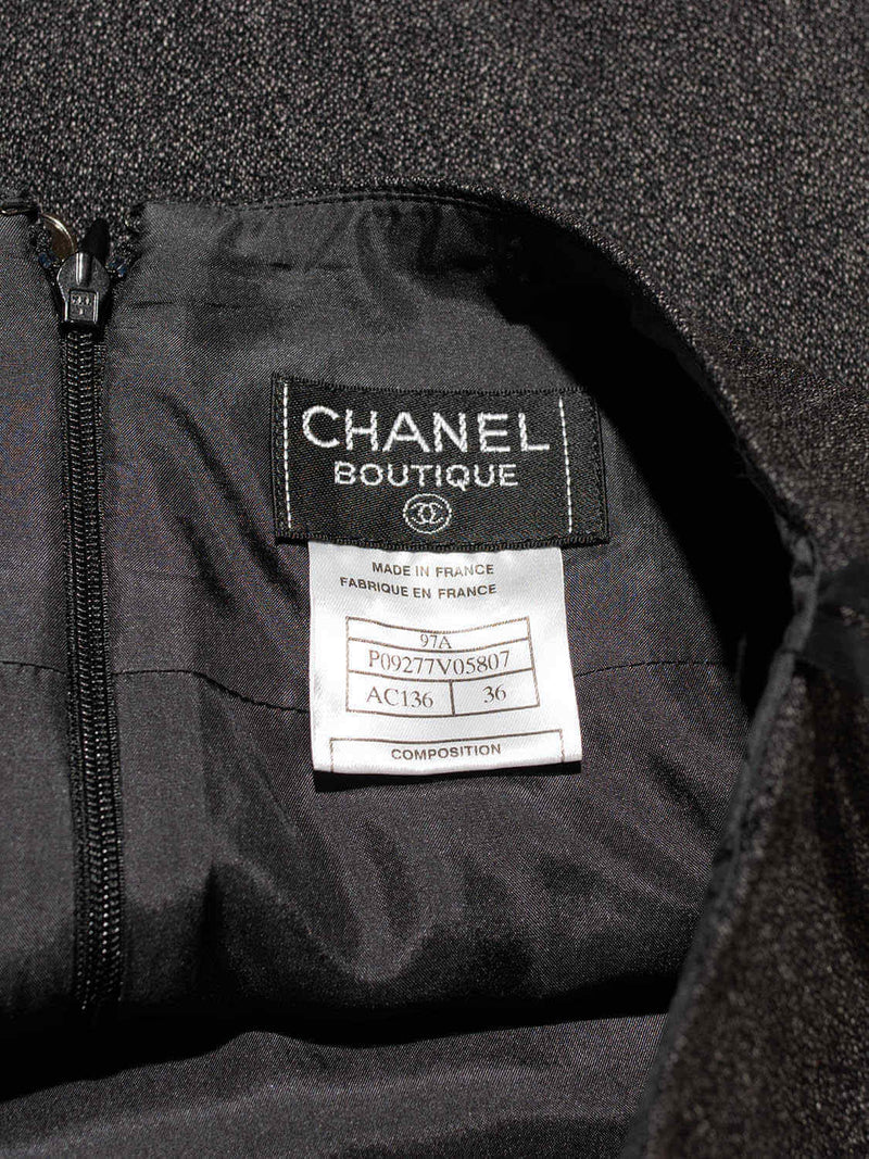 CHANEL Tweed Mini Skirt Grey-designer resale