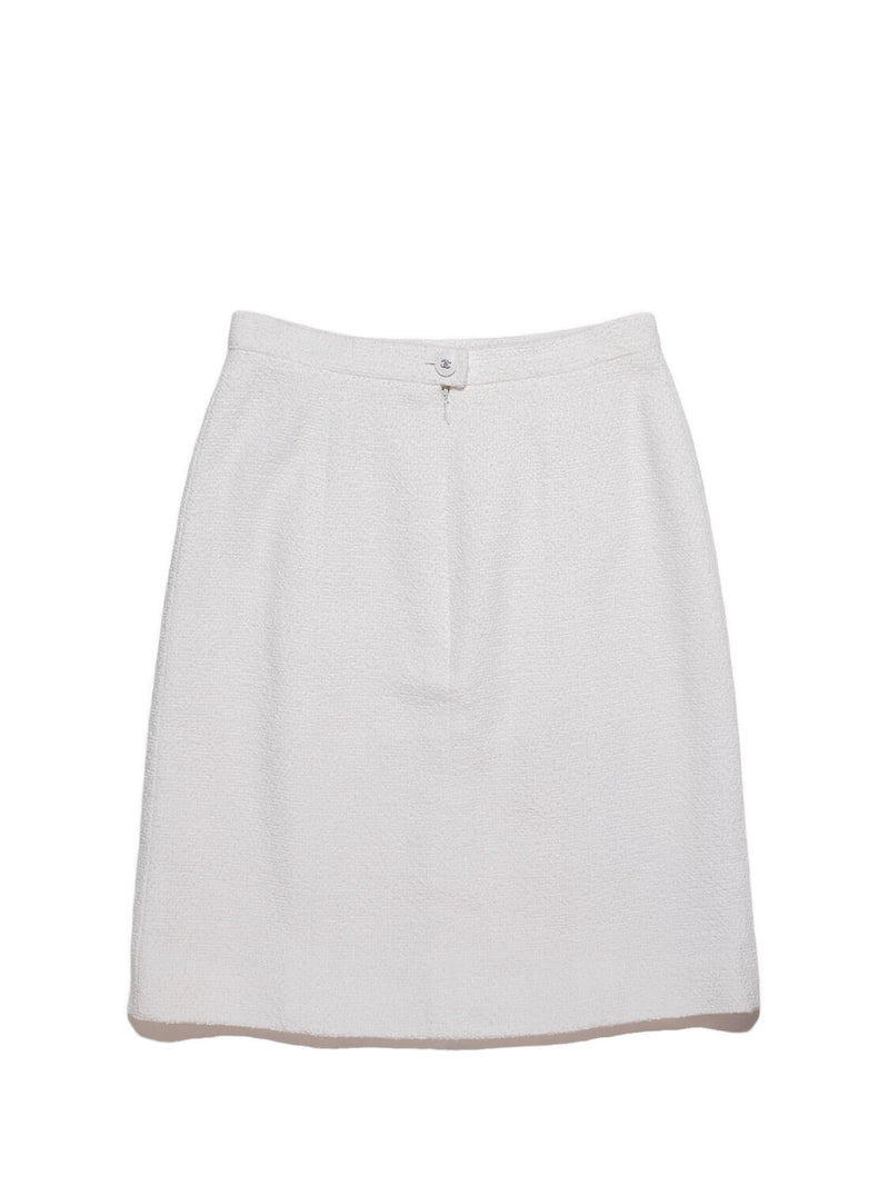 CHANEL Tweed Mini Skirt White-designer resale